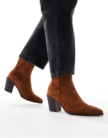 Rational heeled western boots in brown