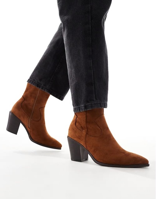 Rational heeled western boots in brown