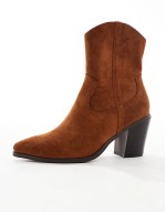 Rational heeled western boots in brown