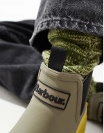 Babour Nimbus contrast sole short wellington boots with khaki
