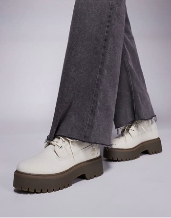 Stone Street Nellie platform boots in grey nubuck