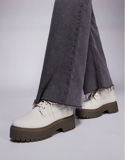 Stone Street Nellie platform boots in grey nubuck