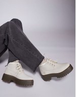 Stone Street Nellie platform boots in grey nubuck