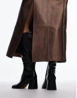 Ren knee high heeled boots in black