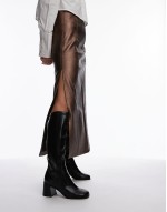 Ren knee high heeled boots in black