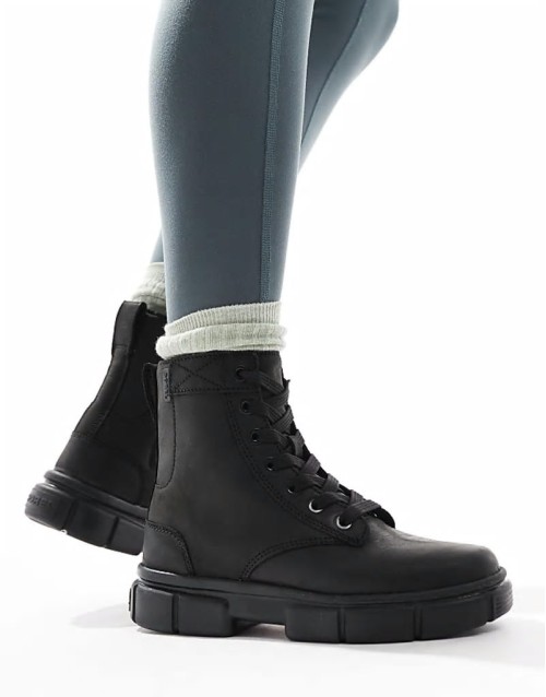 Explorer STRT lace up leather boots in black