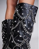 Fillmore biker boot with hardware in black