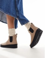 Clifton wedge chelsea welly in light trench/black