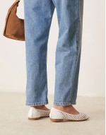 Lagoon weave ballet shoes in white weave