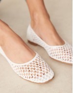Lagoon weave ballet shoes in white weave