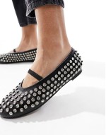 Mina studded ballet flat in black
