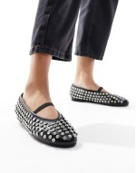 Mina studded ballet flat in black