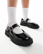 chunky mary jane loafers in black