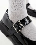 chunky mary jane loafers in black