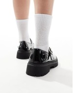 chunky mary jane loafers in black