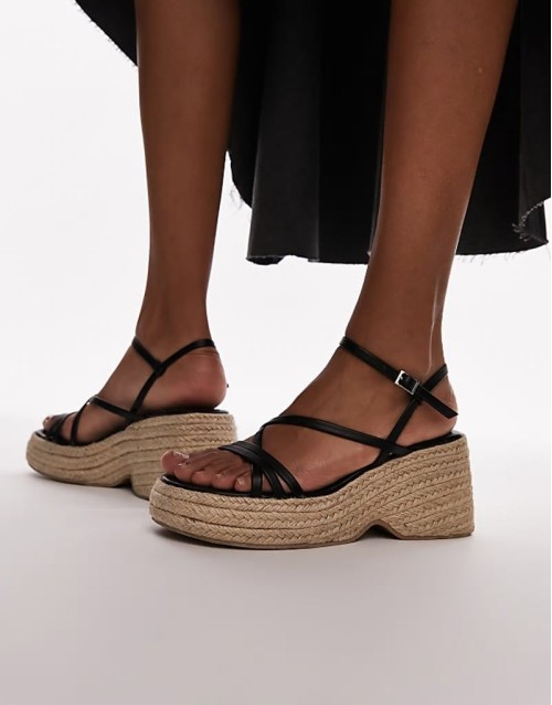 Jess espadrille wedge in black