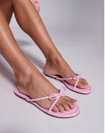 Simmi London Char bow detail flat sandals in pastel pink