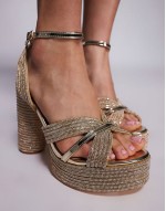 Kinslee embellished platform sandals in gold